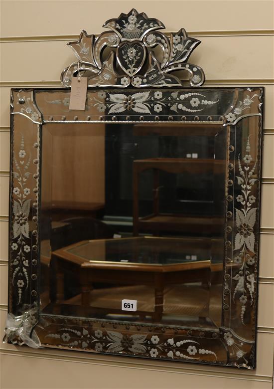 A Venetian style mirror, a.f H.73cm